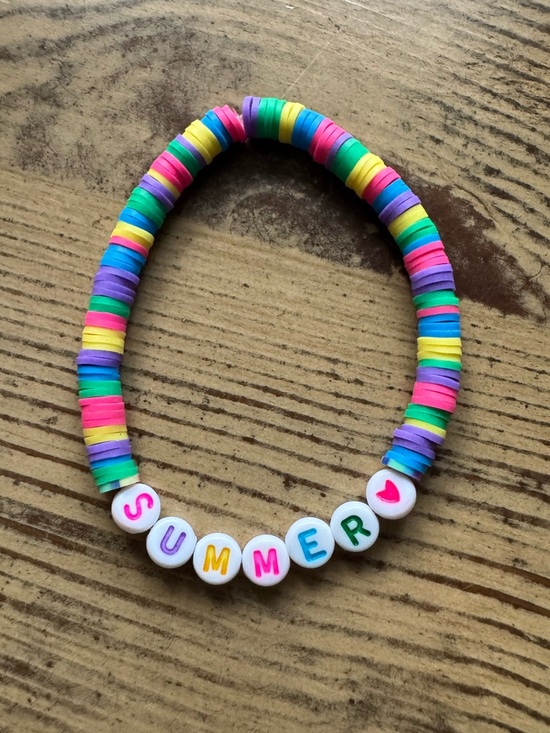 Handmade Jewelry - Summer multi colored clay bead bracelet